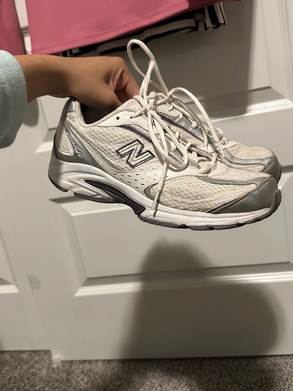 New Balance Women's White & Purple Athletic Sneakers